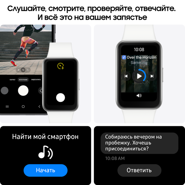 Купить SAMSUNG фитнес-браслет R390 GalaxyFit3 silver-6.png